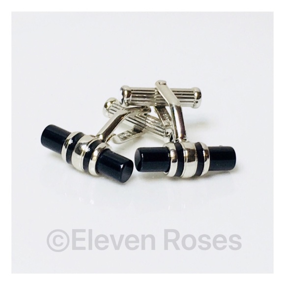 Montblanc Black Onyx Bar Cufflinks - Picture 1 of 6
